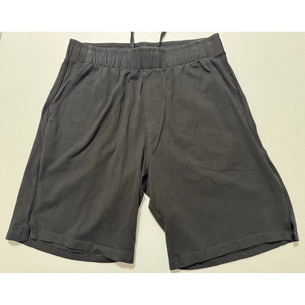 Pact Organic Cotton Men's Large (34x8) Black Shorts Drawstring Soft Luxury